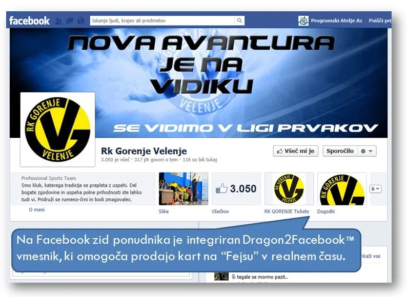 RK Gorenje Velenje Facebook ticket sales